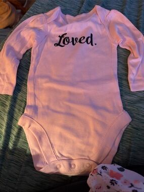 Loved Pink Long-Sleeve Baby One-Piece